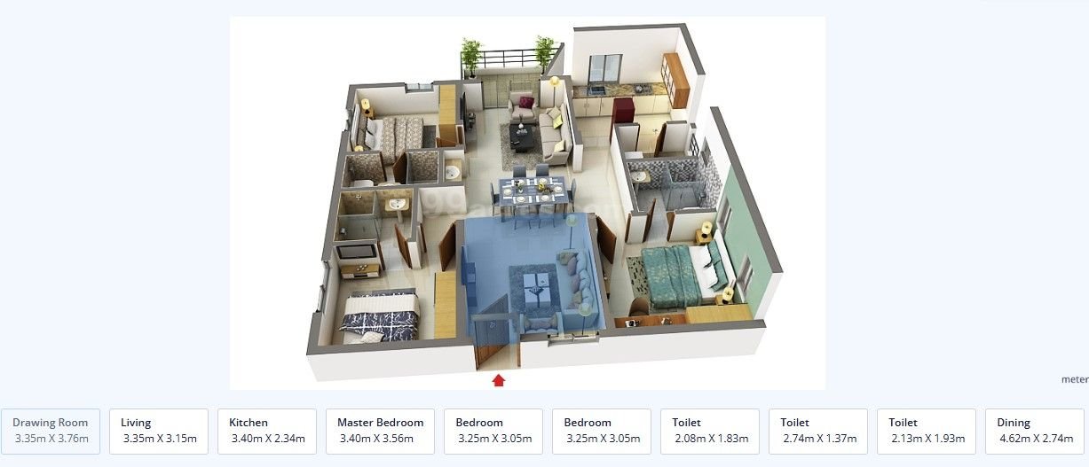3bhk Premium Flat For Sale in Alekhya Palmwoods